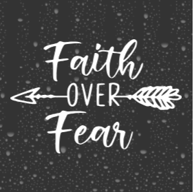 Faith Over Fear Decal – Metallic Vinyl Inspirational Sticker for Car, Laptop, or Water Bottle