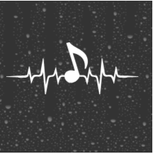 Quarter Note Heartbeat Decal | Metallic