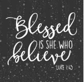 Blessed Is She Who Believes Decal – Faith-Based Vinyl Sticker for Car, Mirror, or Journal