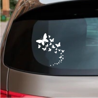 Butterflies Decal – Glitter Vinyl Sticker for Car Window, Laptop, or Tumbler