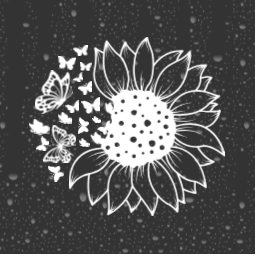 Butterfly Sunflower Decal – Glitter Vinyl Sticker for Car Window, Tumbler, or Laptop