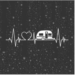 Camper Love Heart Decal – Adventure Vinyl Sticker for RV, Car Window, or Travel Gear