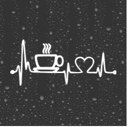 Coffee Lover Heartbeat Decal – Glitter Vinyl Sticker for Tumblers, Mugs, or Laptops