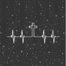 Cross Heartbeat Decal – Faith Vinyl Sticker for Car, Laptop, or Water Bottle