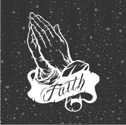 Faith Praying Hands Decal – Inspirational Vinyl Sticker for Car, Laptop, or Window