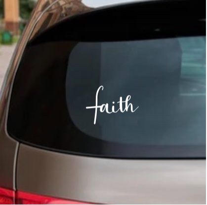 Faith Decal – Glitter Vinyl Inspirational Sticker for Car, Laptop, or Tumbler