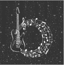 Guitar Music Decal – Glitter Vinyl Sticker for Car, Laptop, or Instrument Case