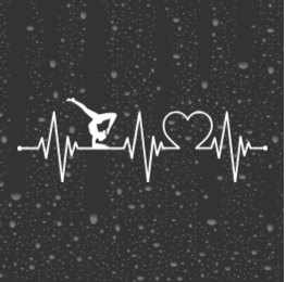 Gymnastic Love Heartbeat Decal – Glitter Vinyl Sticker for Car, Laptop, or Tumbler