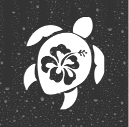 Hibiscus Turtle Decal – Tropical Sea Turtle Vinyl Sticker for Car, Laptop, or Water Bottle