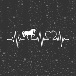 Horse Love Heartbeat Decal – Equestrian Vinyl Sticker for Car, Laptop, or Water Bottle