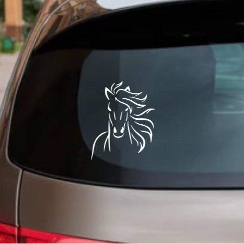 Horse Decal – Equestrian Vinyl Sticker for Car, Laptop, or Water Bottle