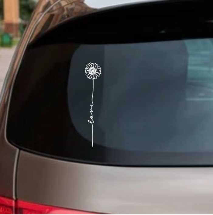 Love Flower Decal | Metallic