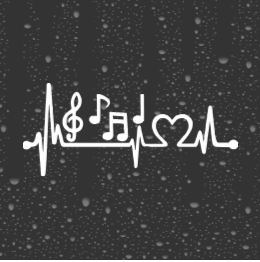 Music Notes Heartbeat Decal