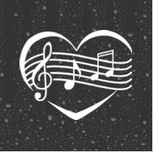 Music on Staff Heart Decal